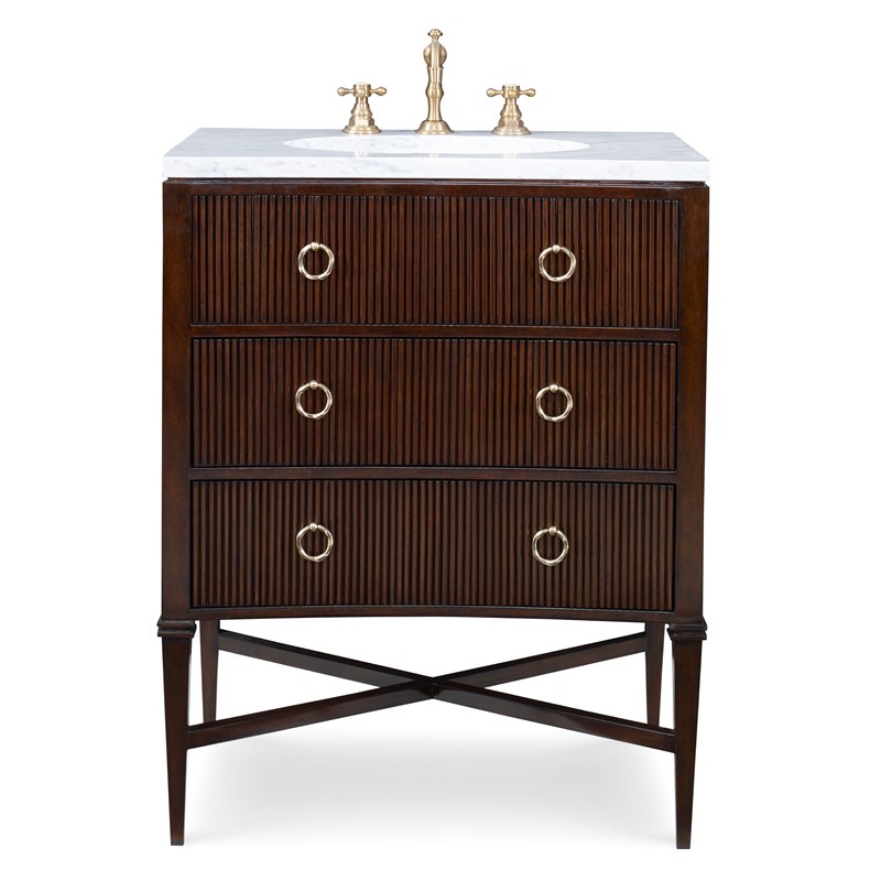 28.50" Reeded Sink Chest Bathroom Vanity