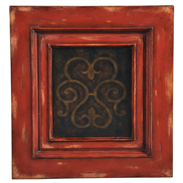 Medallion Tall Cabinet - Antique Red