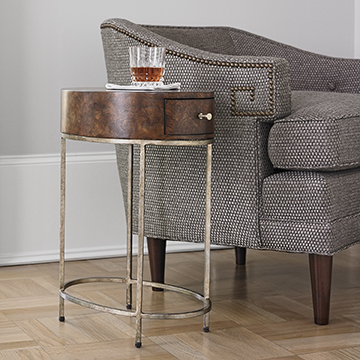 French Key Accent Table - Silver