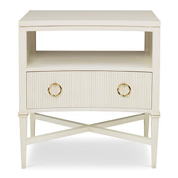 Reeded Nightstand - Linen Reeded Nightstand - Linen