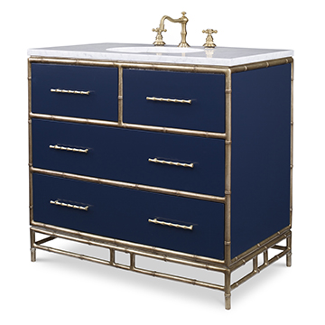 Chinoiserie Sink Chest - Cadet Blue