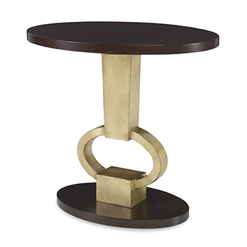 Vision Accent Table - Walnut / Gold Leaf