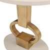 Vision Accent Table - Linen / Gold Leaf