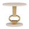 Vision Accent Table - Linen / Gold Leaf