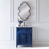 Louvered Medium Sink Chest - Cadet Blue