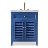 Louvered Medium Sink Chest - Cadet Blue