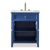 Louvered Medium Sink Chest - Cadet Blue