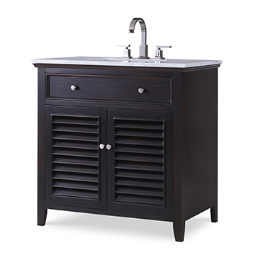 Louvered Sink Chest - Rubbed Raven