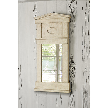 Pediment Mirror - Antique White