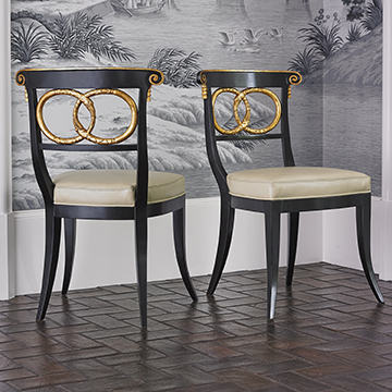 Dolphin Chair - Black / Gold