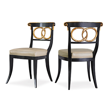 Dolphin Chair - Black / Gold