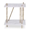 Bamboo End Table - Marble Top