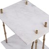 Bamboo End Table - Marble Top