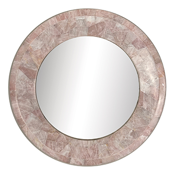 Coralie Pink Quartz Round Mirror Coralie Pink Quartz Round Mirror